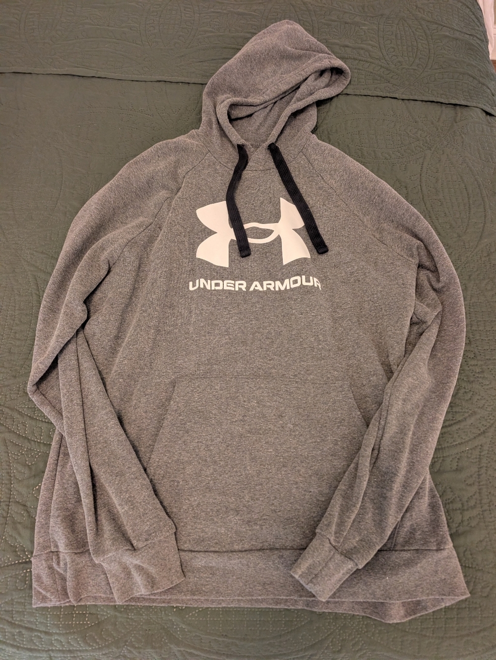 Under Armour Men’s Gray Crewneck Hoodie with White Logo